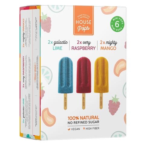 House Of Pops Galactic Lime With Very Raspberry And Mighty Mango Ice Cream 45ml Pack of 6