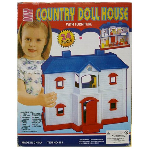 My Country Doll House With Furniture 863 Multicolour Pack of 24
