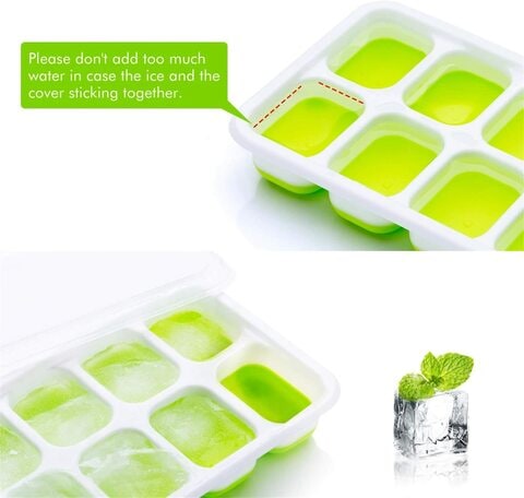 Ice Cube Trays, Silicone Easy-Release and Flexible 14-Ice Trays with  Spill-Resistant Removable Lid, BPA Free, Durable and Dishwasher Safe, 2 Pack