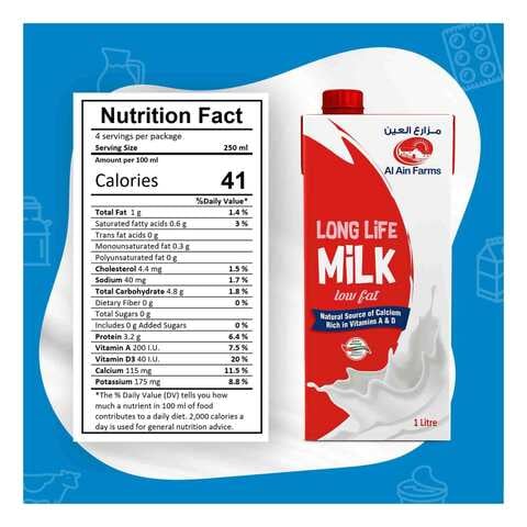 Al Ain Long Life Low Fat Milk 1L