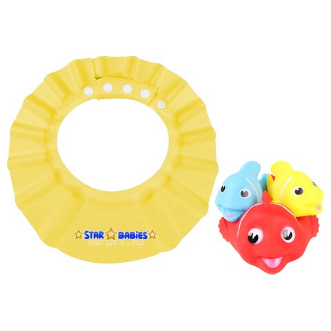 Star Babies - Combo Shower Cap &amp; Squeaky Duck Toy Clown Fish
