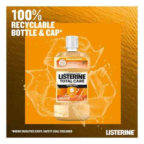 Listerine Total Care Miswak Mouthwash Milder Taste Zero Alcohol Fluoride Daily Mouthwash 500ml