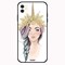 Theodor - Apple iPhone 12 6.1 inch Case Golden Unicorn Girl Flexible Silicone Cover
