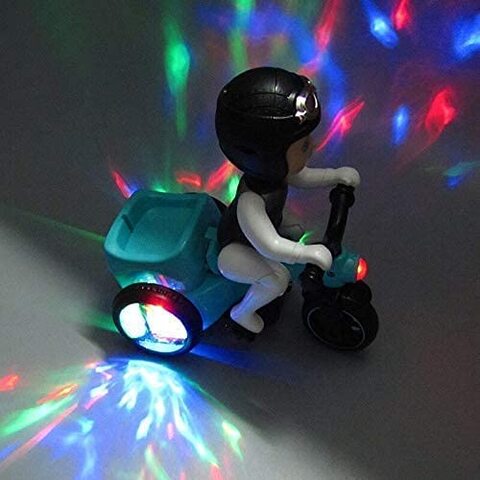 Generic Sgt-Electric Musical Tricycle Bicycle Riding Boy With Flashing Lights &amp; Movable 360 Degrees Rotating Stunt Toy For Kids (Multi Color)