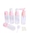 Generic 7Pcs/Set Travel Kit Empty Lotion Cosmetic Makeup Case Container Spray Bottle Pot Portable Refillable Bottle(Pink) Pink/Clear 25g