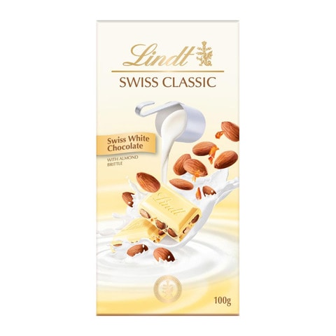 Lindt Swiss White Chocolate with Almond Brittle 100g