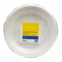 First1 Disposable Foam Plates 10inch White 50Pcs