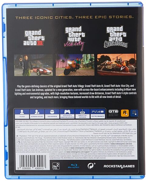 Grand Theft Auto Trilogy: The Definitive Edition PS4 (PS4) By Rockstar Games