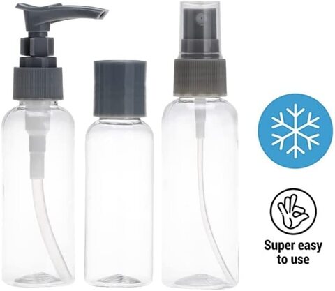 Plastic Leak Proof Travel Bottles Set, Creams - Random colors (6 Pieces)