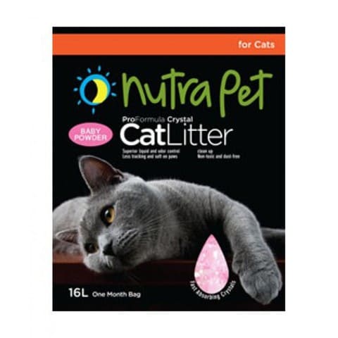 Buy Nutra Pet Cat Litter Silica Gel 16L Baby Powder Scent in UAE