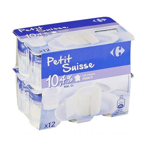 Purchase Carrefour Plain Yoghurt Petits Suisses 10.4% Fat 12x60g