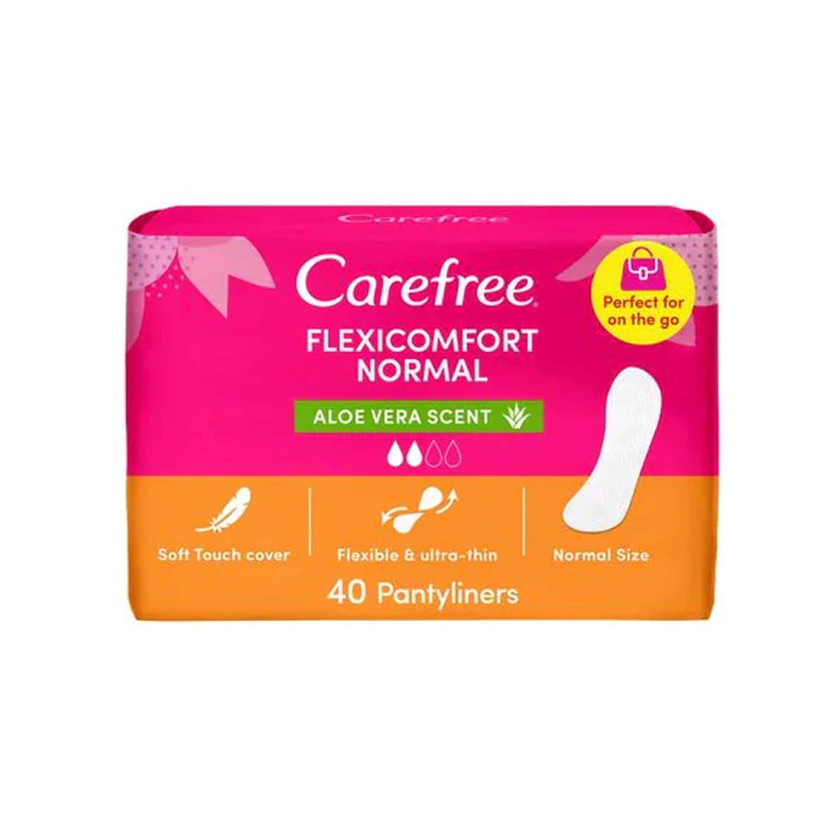 Carefree Flexi Comfort Panty Liners Cotton Ultra Thin Pads - 40 Pieces