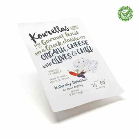 Kourellas Organic Olive and chilli Cheese150g