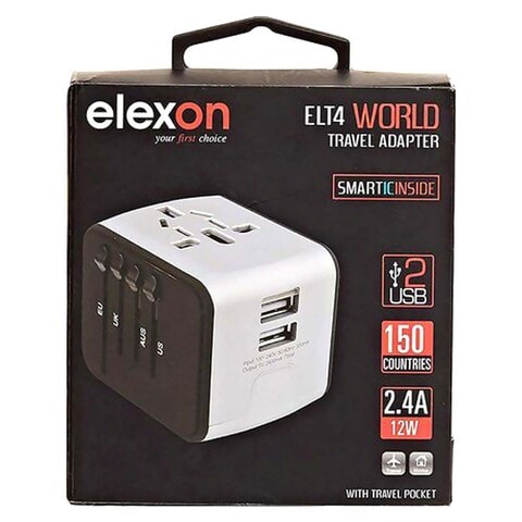 Elexon World Travel Adapter Black 12 Watt
