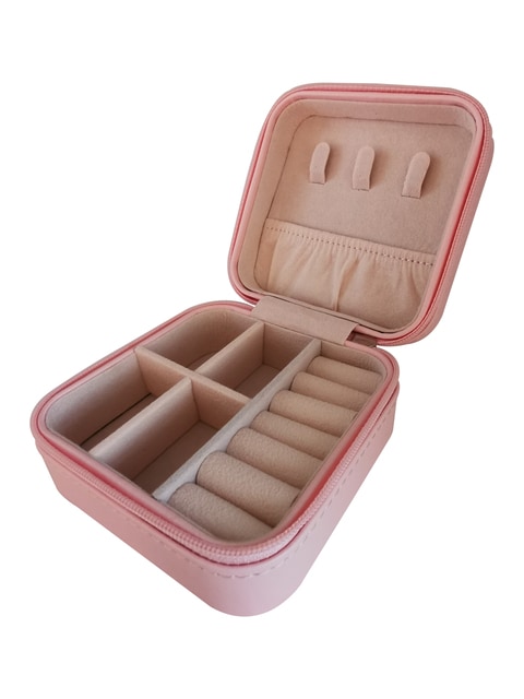 Buy PU Leather Small Jewelry Box Travel Portable Jewelry Case for