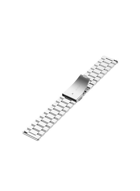 Fitme Metal Replacement Band For 22mm Watches, Silver