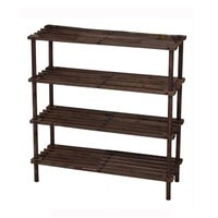 Feelings 4 Layer Wooden Shoe Rack Brwon