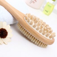 Multipurpose Bath Body Brush With Massage Function And Back Scrubber in One With Antislip Long Bamboo Handle