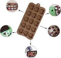 15 Holes Heart Silicone Mould Reusable Tray Molds DIY Bakeware Molds for Make Candy Jelly Ice Cube Cake Pastry