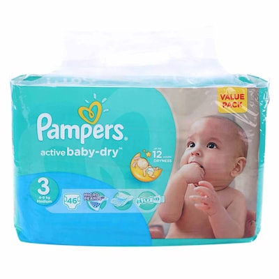 Buy Pampers Active Baby Dry Diapers Value Pack Size 4 44 Count 8-14 KG  Online - Shop Baby Products on Carrefour Lebanon