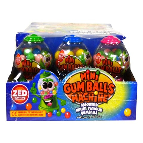 Zed Candy Mini Gumballs Machine Fruit Flavour 35g Pack of 12
