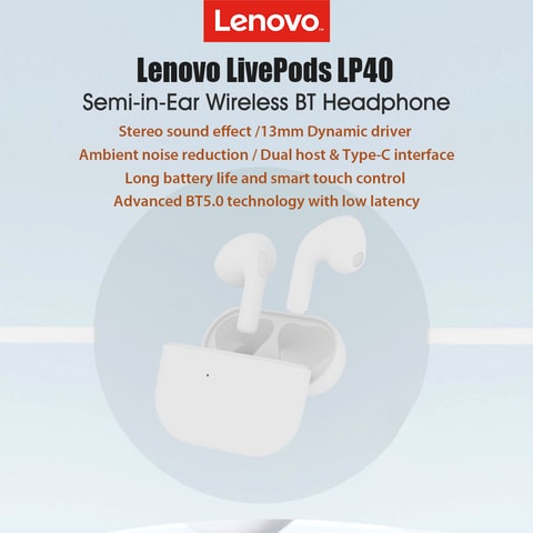 Buy Lenovo Black LivePods LP40 TWS Semi in ear Earphones BT 5.0