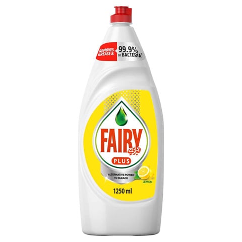 Buy Fairy Plus Lemon Dishwashing Liquid Soap with alternative power to 1.25L Online - Shop Cleaning & Household on Carrefour UAE