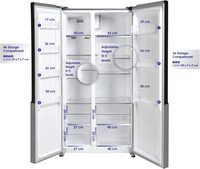 Super General 429L Net Capacity, Side By Side Double-Door Refrigerator, SGR710SBS, Inox