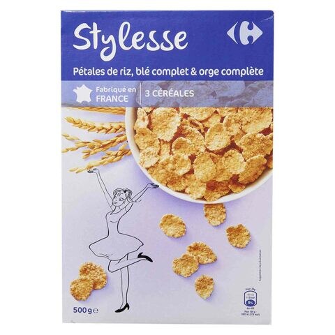 Carrefour Plain Rice Wheat Flakes Cereal 500g
