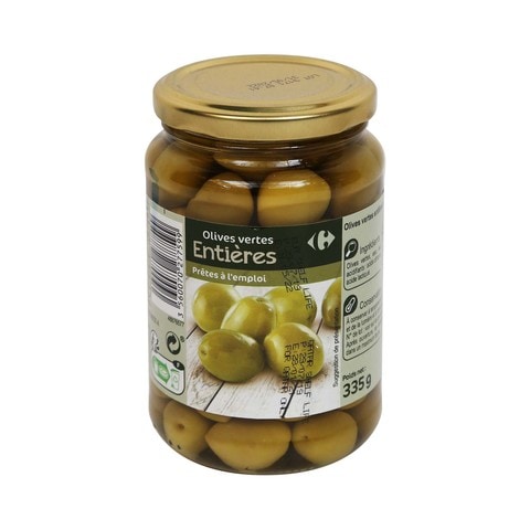 Carrefour Whole Green Olives Pasteurized 335g