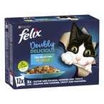 Buy Purina Felix Doubly Delicious Fish Selection in Jelly Wet Cat Food Box 85g Pack of 12 in UAE