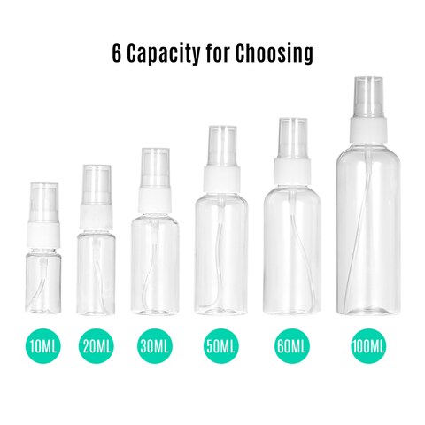 Generic-100ml Clear PET Spray Bottle Fine Mist Sprayer Mini Travel Bottle Plastic Empty Refillable Container for Perfume Cosmetic Makeup Water Atomizer