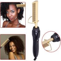 Generic Boobooau Electric Comb Straightener Wand Hair Curling Irons Hair Curler Comb Hot Straightening Electric Comb Titanium Alloy