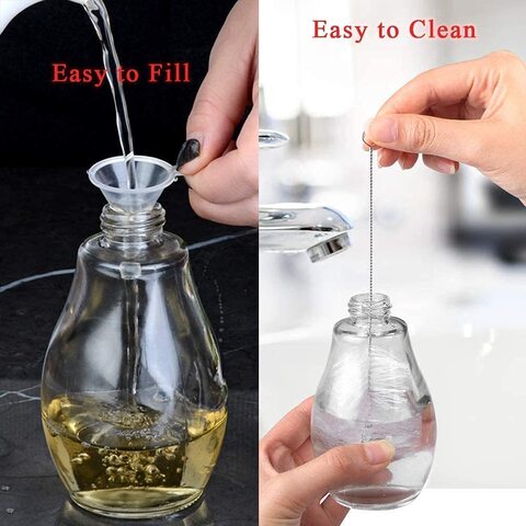 2 pack Oil Sprayer for Cooking, Olive Oil Sprayer Mister, Olive Oil Spray Bottle, Olive Oil Spray Clear Glass Oil Dispenser for Salad, BBQ, Kitchen Baking, Roasting (200ml)