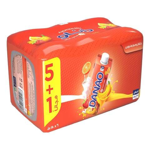 Buy Danao Orange Banana And Strawberry Juice Drink With Milk 180ml Pack of 6 in UAE