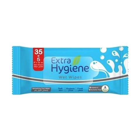 Buy Extra Hygiene Cool Wet Wipes - 40 Wipes in Egypt