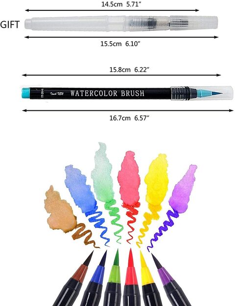 SKY-TOUCH 20 Pieces Brush Pens Set, Water Color Brush Pen Markers Ideal for Calligraphy, Hand Lettering and Drawing Manga Painting and Even Cartoon Sketching Brush