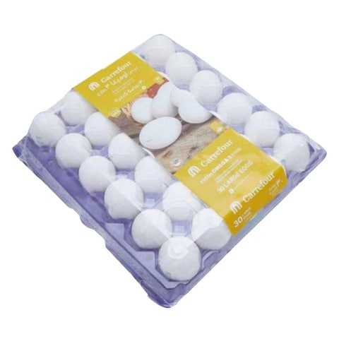 Carrefour Fresh Omega 3 White Eggs Large 30 count