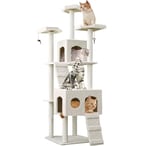 Buy Doreen MultiLevel Cat Tree 185CM Height Activity Cat Tower Furniture for Large Small Cat (Beige)(GC2321A) in UAE