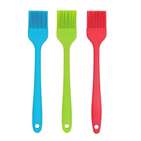 Generic Silicone Pastry Basting Grill Barbecue Brush, Food Grade Kitchen Brush With High Temperature Resistance, Use For Bbq Grilling/Dessert Baking/Marinating, Set Of 3 Pcs - 20Cm