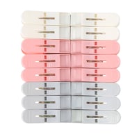 Delcasa 16 Pcs Cloth Clip, Plastic And Iron, Dc2006, Laundry Clothes Pins Clips With Springs, 3 Colors Clothes Drying Line Pegs For Kitchen Outdoor Trip, Air-Drying Clothing Pin Set