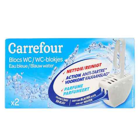 Carrefour WC Toilet Block Blue Water 40gx2&#39;s