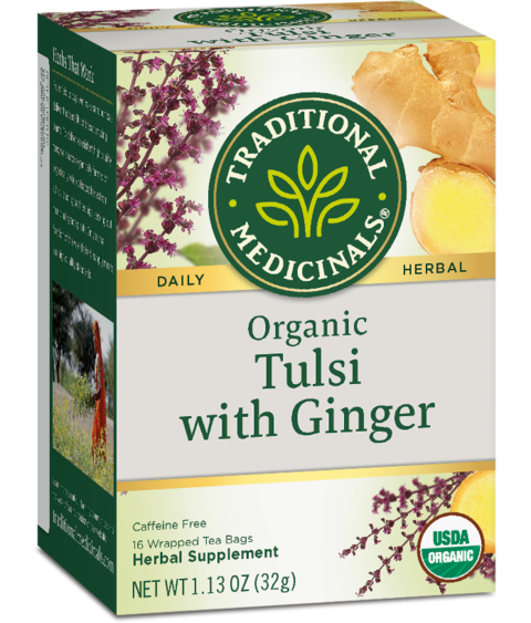 Traditional Medicinals Tulsi With Ginger 16 Teabags