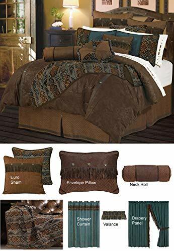 Hiend Accents Del Rio Tooled Faux, Brown Leather Comforter Sets
