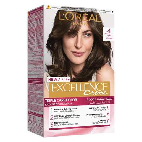 L&#39;Oreal Paris Excellence Creme Triple Care Permanent Hair Colour 4 Brown