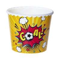 Herevin Goal Printed Reusable Popcorn And Chips Bowl Multicolour 2.3L