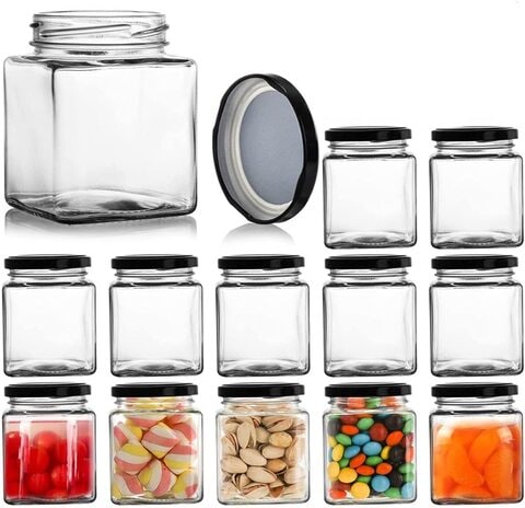 Square glass storage sales jars