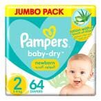 Buy Pampers Baby-Dry Newborn Diapers with Aloe Vera Lotion  Size 2 (3-8kg) 64 Diapers in UAE