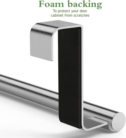 SKY-TOUCH 2pcs Kitchen Cabinet Towel Bar Holder, Fits on Cupboards Over Cabinet Door, Towel and Wash Cloth Hanging Storage Accessories, Strong Modern Design Stainless Steel