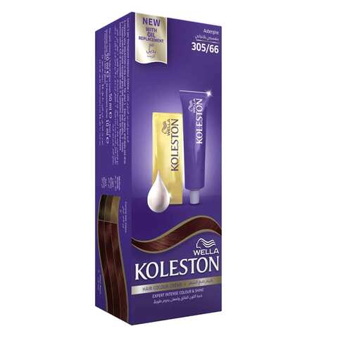 Buy WELLA KOLSETON HAIR COLOR CREAM WITH OIL REPLACEMENT 305/66 AUBERGINE 110ML in Kuwait